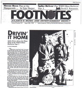 Interview with Spike Driver lead guitarist and Footnotes blues editor Bryan Powell. Footnotes, August 28, 1990.