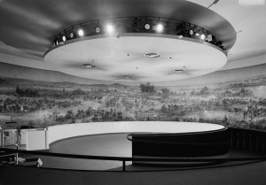 Interior view of the Gettysburg Cyclorama in the former, Neutra building location. Courtesy, Library of Congress.