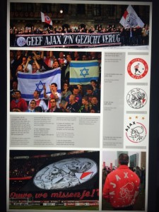 Images also communicated how Ajax fans have adopted Israeli symbols and colors. Photo credit: Kathy Shinnick