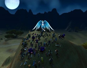 Players gather at the Shrine of the Fallen Warrior in World of Warcraft. Photo credit: 