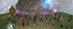 Everquest II players gather in honor of player Ribbitribbit. Photo credit: 