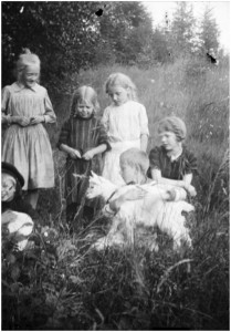 children with goat