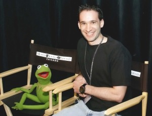 Mike Hollander with Kermit the Frog. Photo credit: Image courtesy of Mike Hollander.