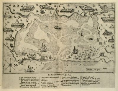 Samuel de Champlain's 1605 map of /Malle Barre/ (present day Nauset Marsh). Photo credit: National Park Service.