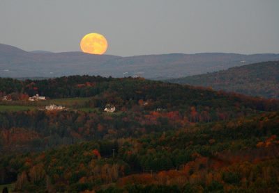 Harvest moon over the hills of Vermont, as seen from Marsh-Billings-Rockefeller National Historical Park. Photo credit: National Park Service.
