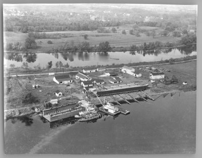 Aerial of Matton Shipyard. Photo Credit: Charles O'Malley Collection, New York State Museum.