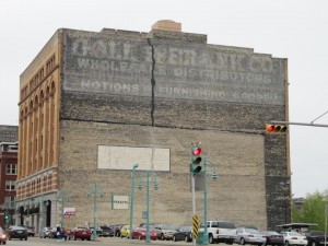 painted sign on building
