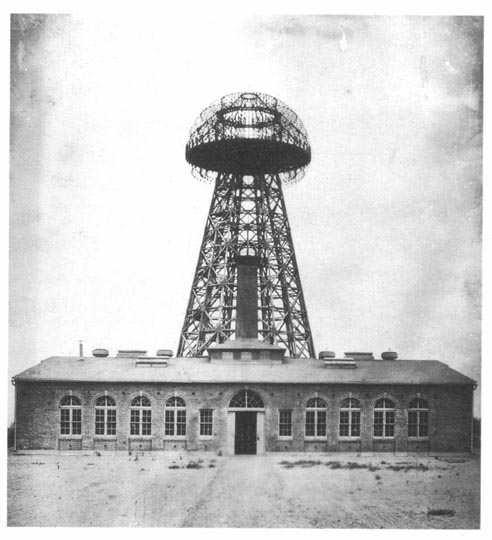 Nikola Tesla's lab building at Wardenclyffe, 1904 http://www.sftesla.org/images/Tesla_Broadcast_Tower.JPG