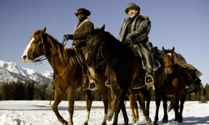 Title character Django, played by Jaime Foxx, and Dr. King Schultz, played by Christoph Waltz, form a bounty-hunting team in Django Unchained. Photograph: Rex Features