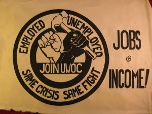 "Jobs or Income" poster