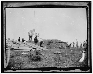 Hoisting the U.S. Flag at Guantánamo. June 12, 1898. Courtesy Library of Congress.