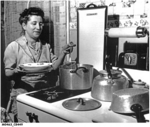 woman making soup