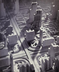The Futurama exhibit at the 1939 World's Fair inspired many urban planners whose interests were in a hypermodern future rather than understanding the past. Courtesy, Wikimedia Commons
