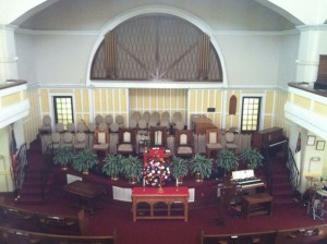 Interior, Tabernacle Baptist Church, Selma, AL. Photo courtesy of Carroll Van West.