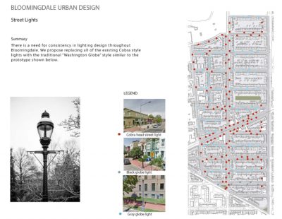 Bloomingdale Urban Design: Street Lights rendering. Image credit: Bloomingdale Civic Association.