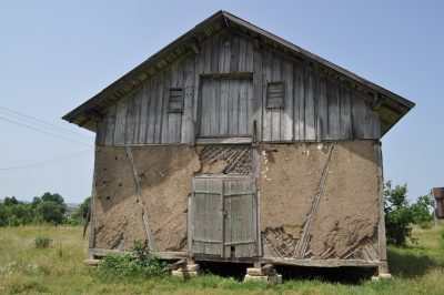 Barn built on stones scavenged from a Jewish cemetery in Ukraine. Photo credit: Jonathan Schaffer