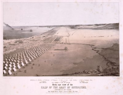 Daniel Whiting’s 1845 lithograph of Gen. Zachary Taylor’s encampment at Artesian Park, the inspiration for a contested, and failed, memorial of the Mexican-American War at Artesian Park