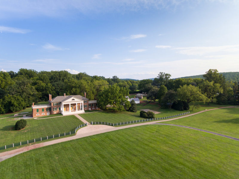 Aerial view of James Madison's Montpelier Mansion and Grounds (Photo by Jenn Glass, Courtesy James Madison's Montpelier)