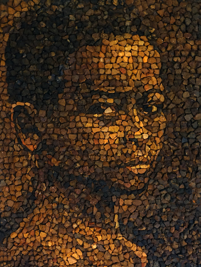 "E Pluribus Unum," by Rebecca Warde. Mosaic created from pieces of brick excavated at living quarters of enslaved men, women, and children across Montpelier. (Photo by Proun Design, Courtesy of The Montpelier Foundation)