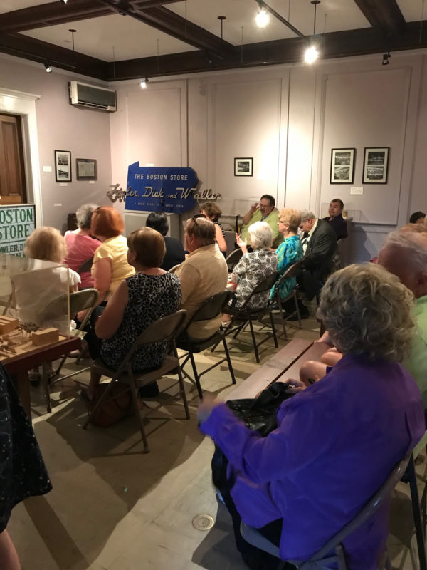 View of the audience – and presenters – at a “Lets’ Go Shopping!” community conversation, August 2018, Luzerne County Historical Society.