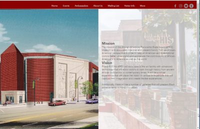 A screenshot from Apex Museum's website showing its vision statement. Screenshot by Adina Langer 