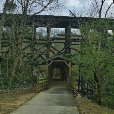Atlanta Beltiline passing under a steel bridge