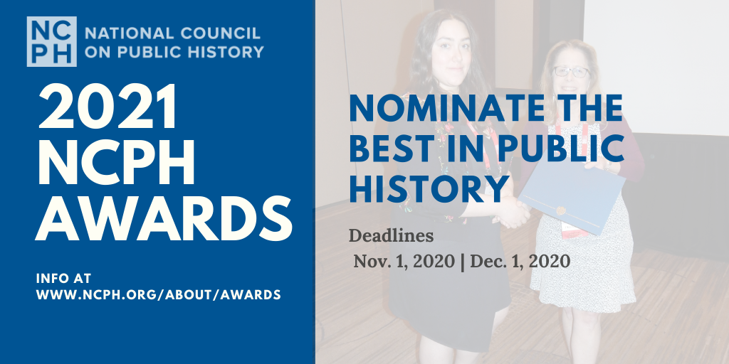 Awards submissions due 12/1 National Council on Public History