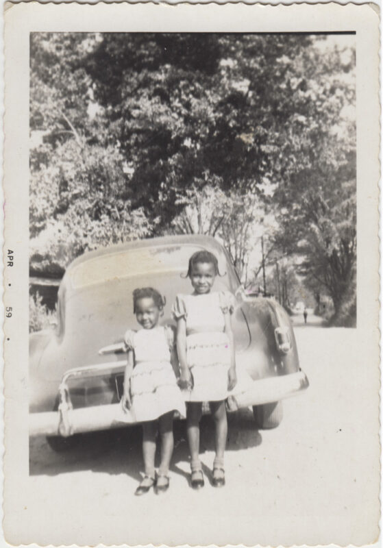 Beverly Patton (right) and her sister Deborah Griffin on Moon Street in Acworth, Georgia, April 1959. Courtesy Kennesaw State University Archives