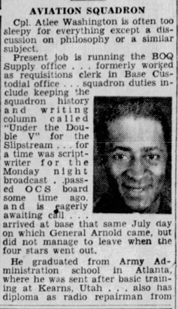Biography of Cpl. Atlee Washington